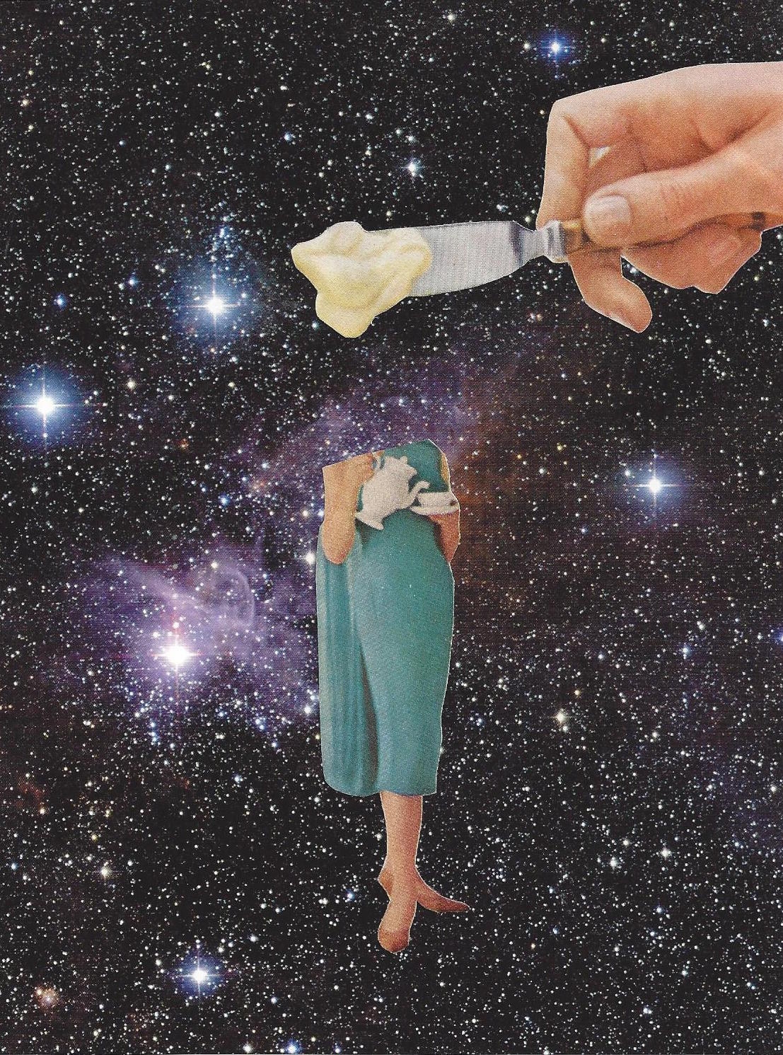 'breakfast in bed' analog collage