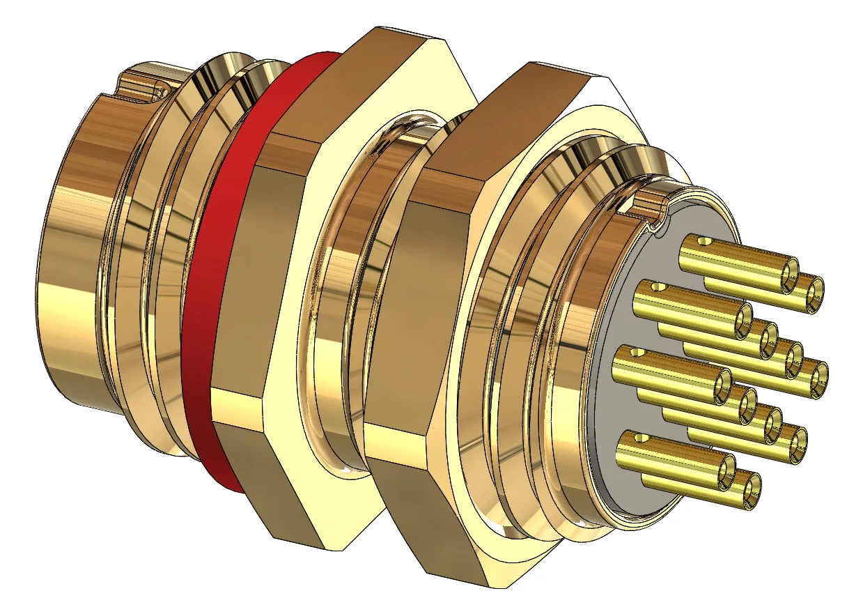 Male Straight Bulkhead Receptacle : MTS12-625