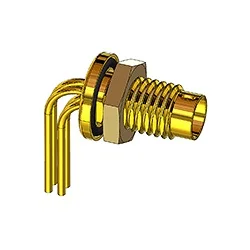 Male Right Angle Front Threaded Bulkhead PCB Receptacle : MTS04-525RA