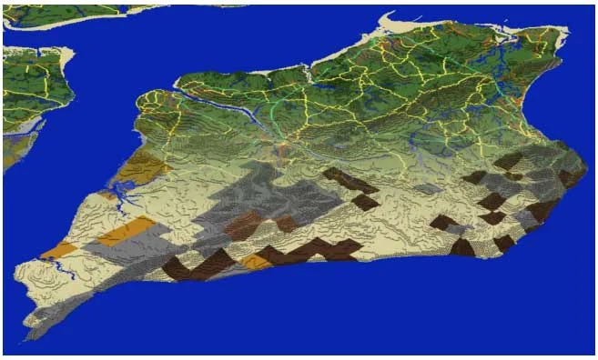 The Isle of Wight , complete with geology. ©Crown copyright. 