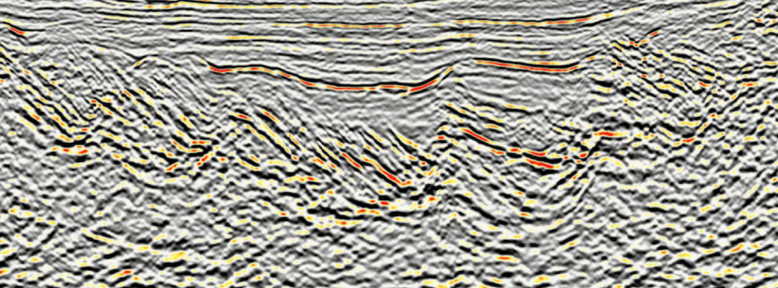 A seismic line from the Browse Basin, offshore western Australia. Data courtesy of CGG and the Virtual Seismic Atlas