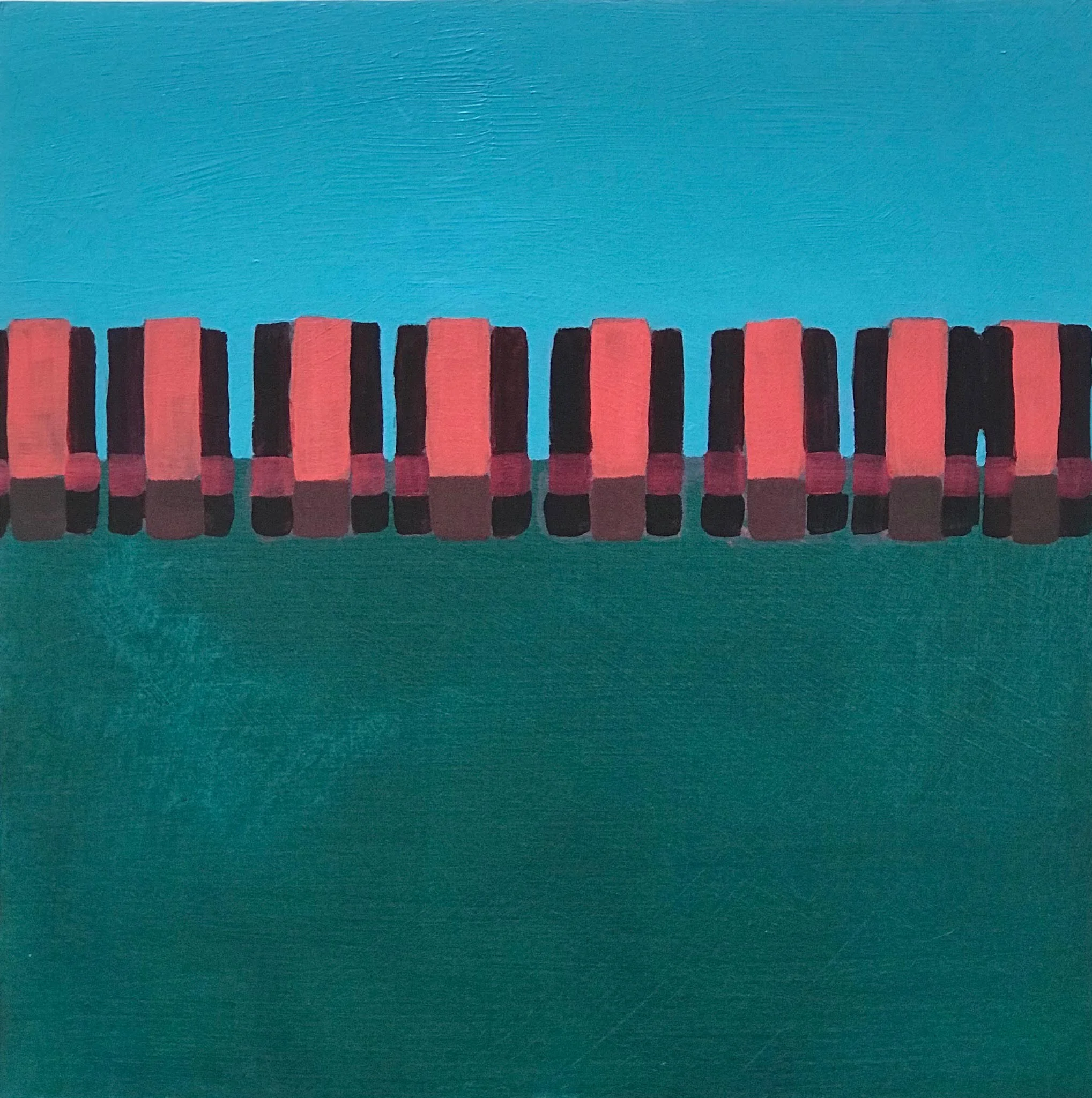 Lane Lines, 12x12 Acrylic on panel