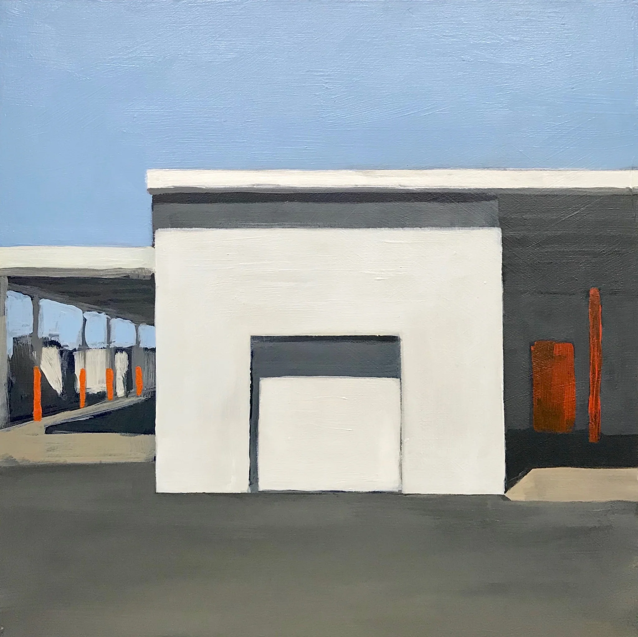 McRae Studios garage, 12x12 acrylic on panel