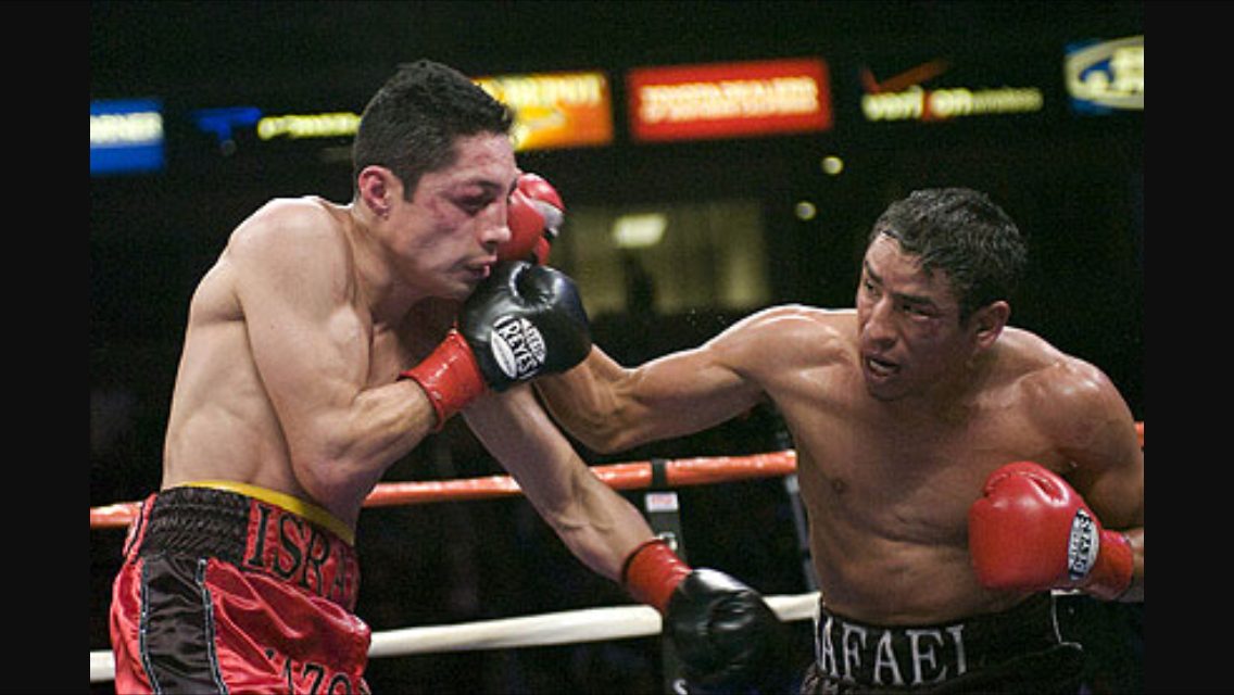 Rafael Marquez vs. Israel Vasquez III. The fight took place in March 2008. Photo: Chris Cozzone/Fight Wire Images