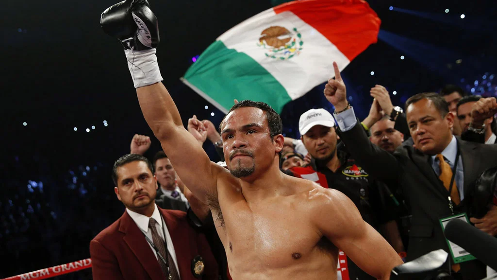 Juan Manuel Marquez being introduced before his fourth encounter with Manny Pacquiao in 2012. Photo: Will Hart/HBO