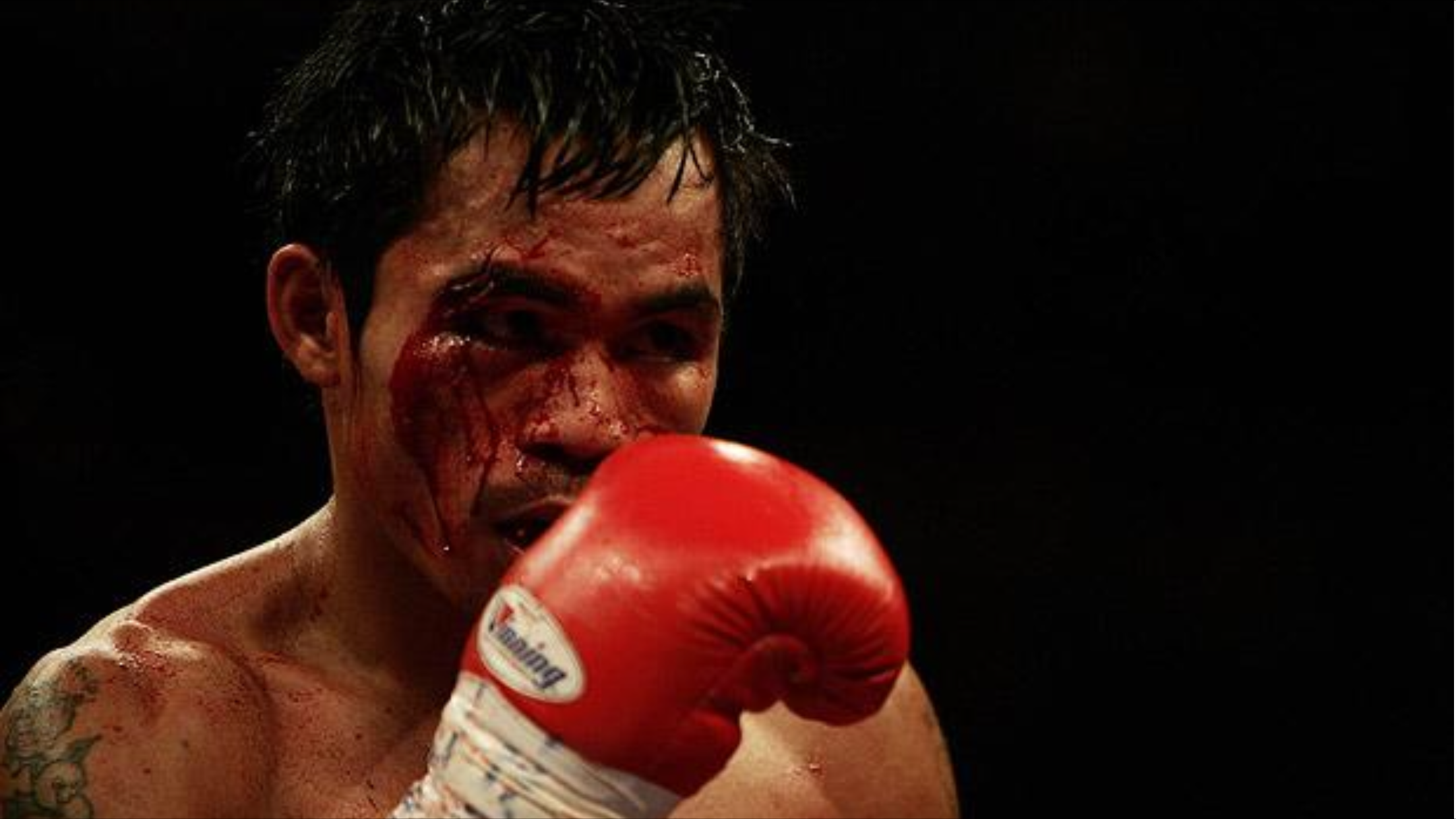 Pacquiao in his first PPV bout with Erik Morales in March 2005. Photo: Getty Images