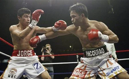 Manny Pacquiao faced Jorge Solis on an independent Top Rank PPV in April 2007. Photo: Reuters/Joe Mitchell