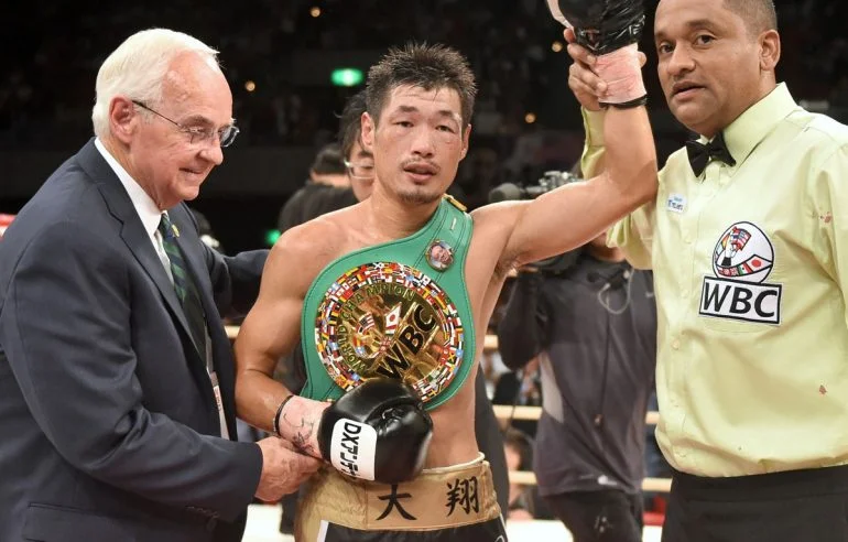 Hozumi Hasegawa after his big win over Hugo Ruiz. Photo: Naoki Fukuda/RingTV
