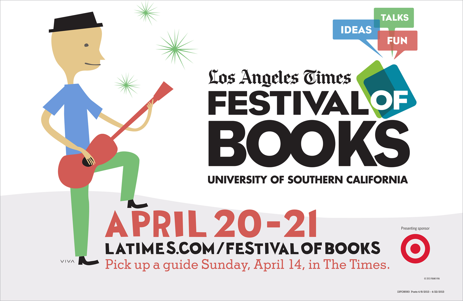   Rack Card  LA Times Festival of Books (Artwork by Frank Viva) Adobe Illustrator 