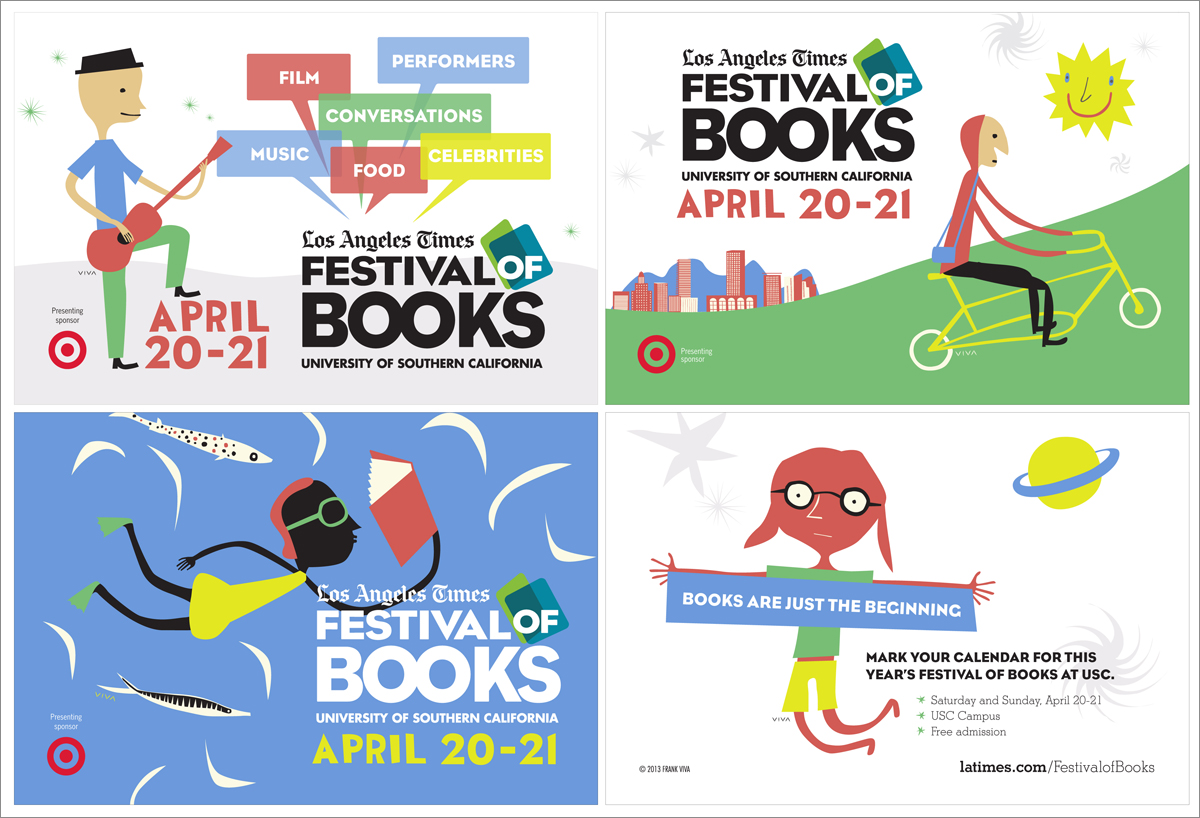   Promotional Postcards  LA Times Festival of Books (Artwork by Frank Viva) Adobe Illustrator 