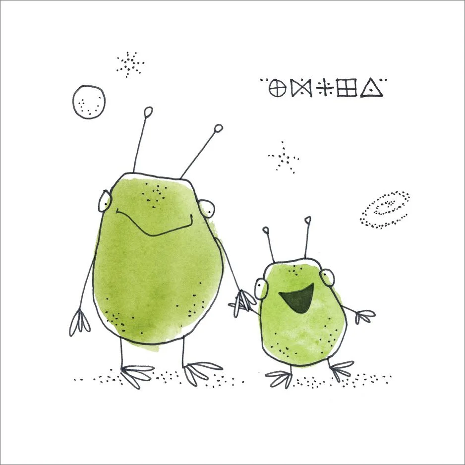 Outside: Alien language Inside: Translation: