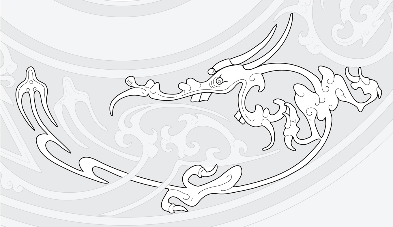   Chinese Bronze Mirror #4  (Detail) Adobe Illustrator 