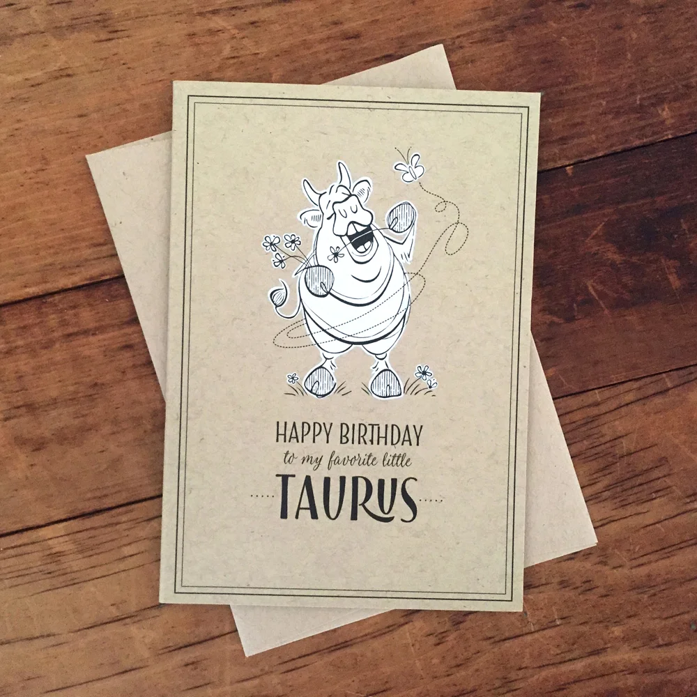  Hedonistic Taurus birthday card (3.5x5”) 