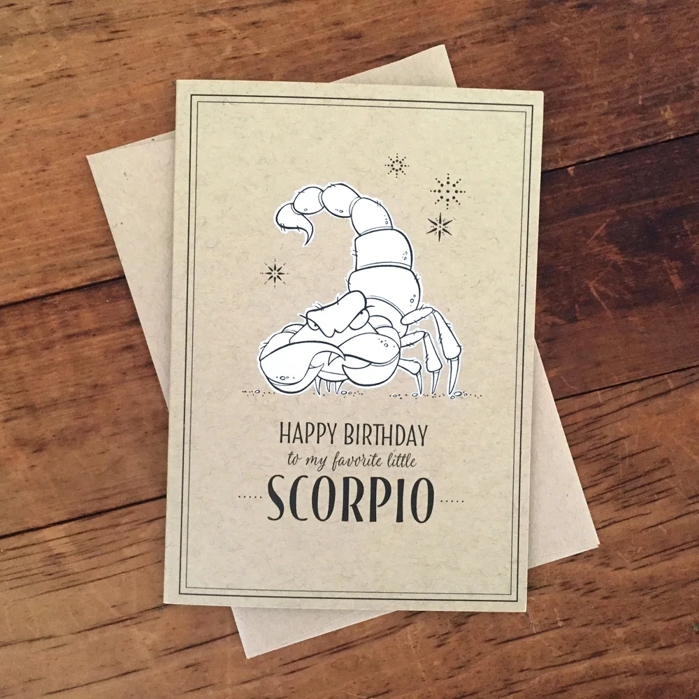  Secretive Scorpio birthday card (3.5x5”) 