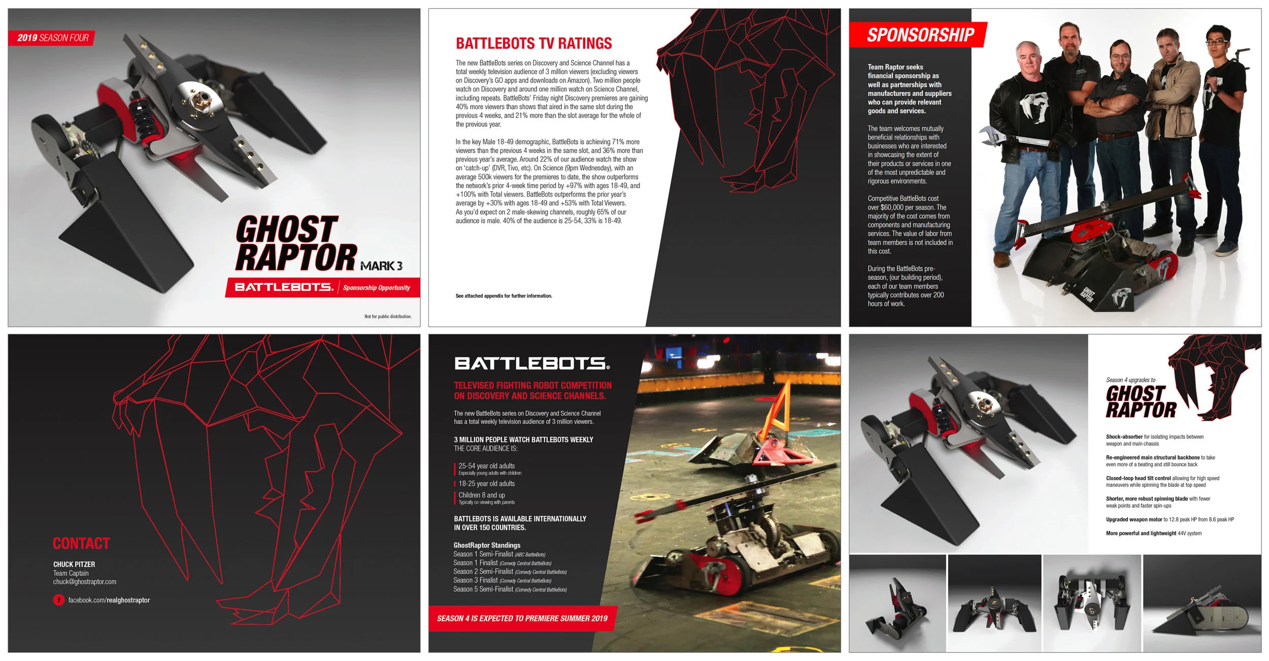 Sponsorship Package Battlebots Team Ghost Raptor Adobe InDesign