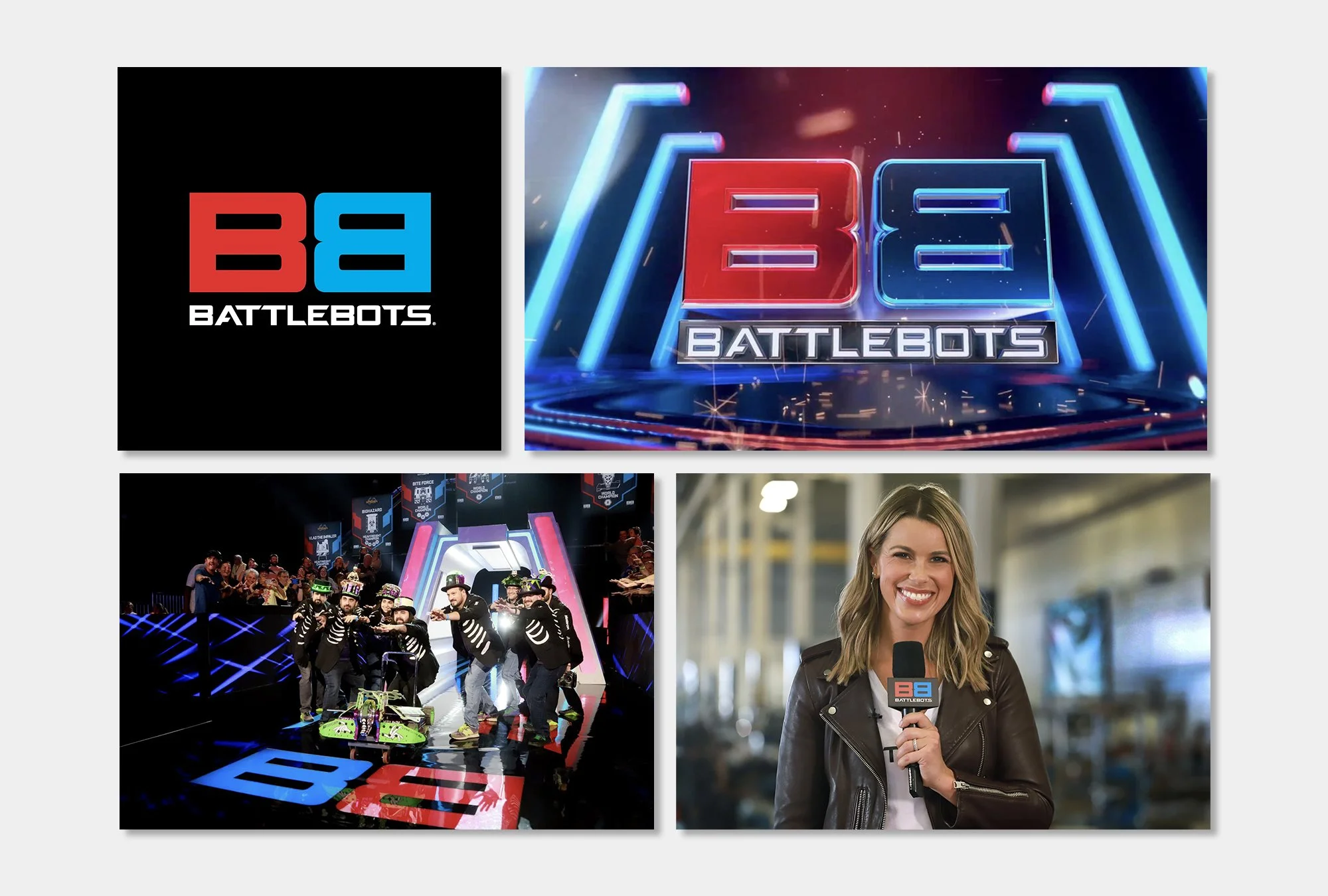 Rebrand (BattleBots) Emblem design for use in merchandise, fight arena, and marketing collateral. Project role: Developed new iteration of BattleBots logo based on existing brand identity.