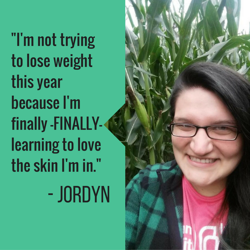 I'm not trying to lose weight this year because I'm finally-FINALLY-learning to love the skin I'm in. I'm not perfect and I make a lot of mistakes, but my body size and looks are not among them. There are so many other goals and resolutions for me to look forward to--who has time for the self-loathing and despair that weight loss aspirations bring?