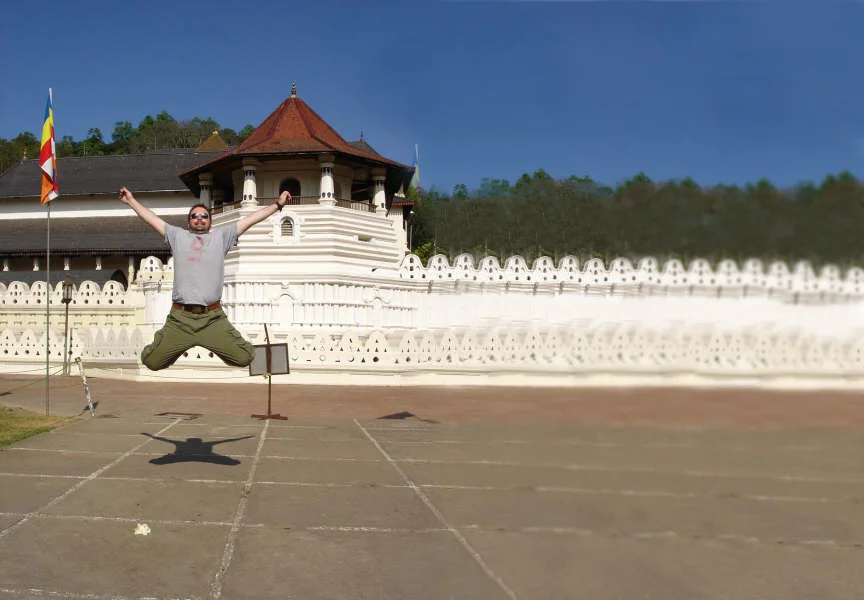 Paul Bissler, Associate Producer and Badass Rugby Player, at the Temple of the Buddha's Tooth, Kandy, Sri Lanka