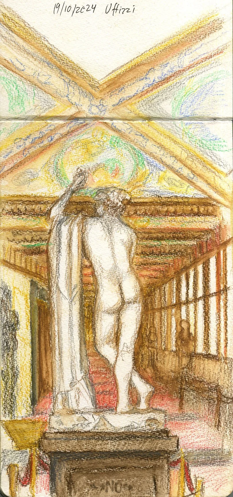 Statue in the hall of the Uffizi Gallery