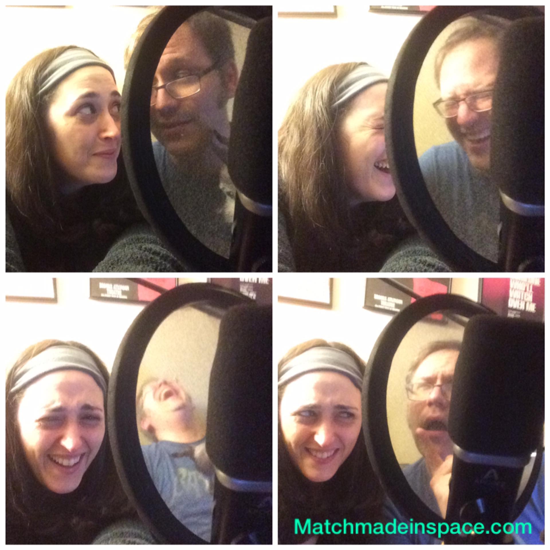 Our chemistry when we pretend to record a podcast while taking selfies is amazing.