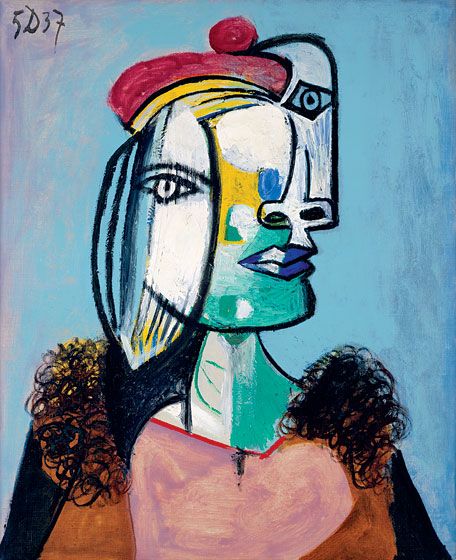 Pablo Picasso, "āMarie-TheĢreĢse au BeĢret Rouge et au Col de Fourrureā 