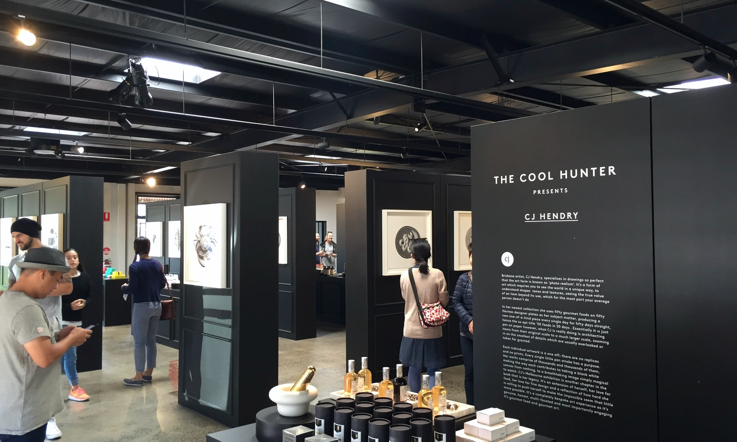 There was gourmet food products throughout the exhibition space.