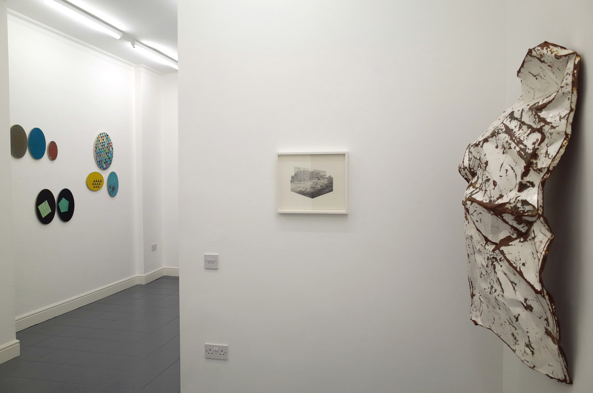 Jessie Brennan_A Brutal Story 2014_Steel acrylic paint and rust_117 x 67 x 31 cm_installation view_dalla Rosa gallery.jpg