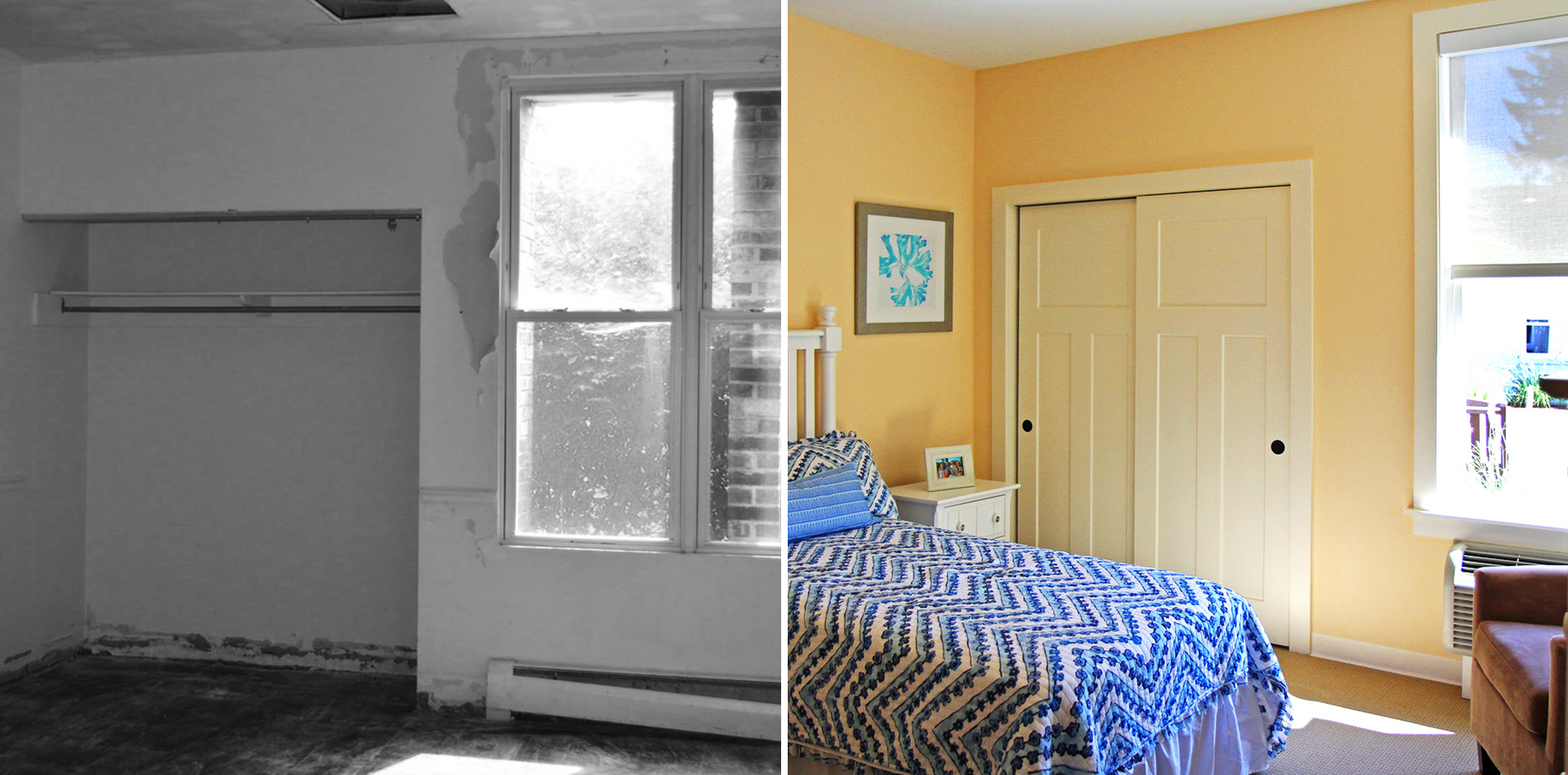 Resident rooms are completely transformed into bright and clean spaces with all new finishes and energy-efficient mechanical systems