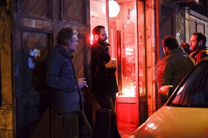 Outside Torino Express with some friends. (Photo by legendary Lebanese photographer Tony El Hage)