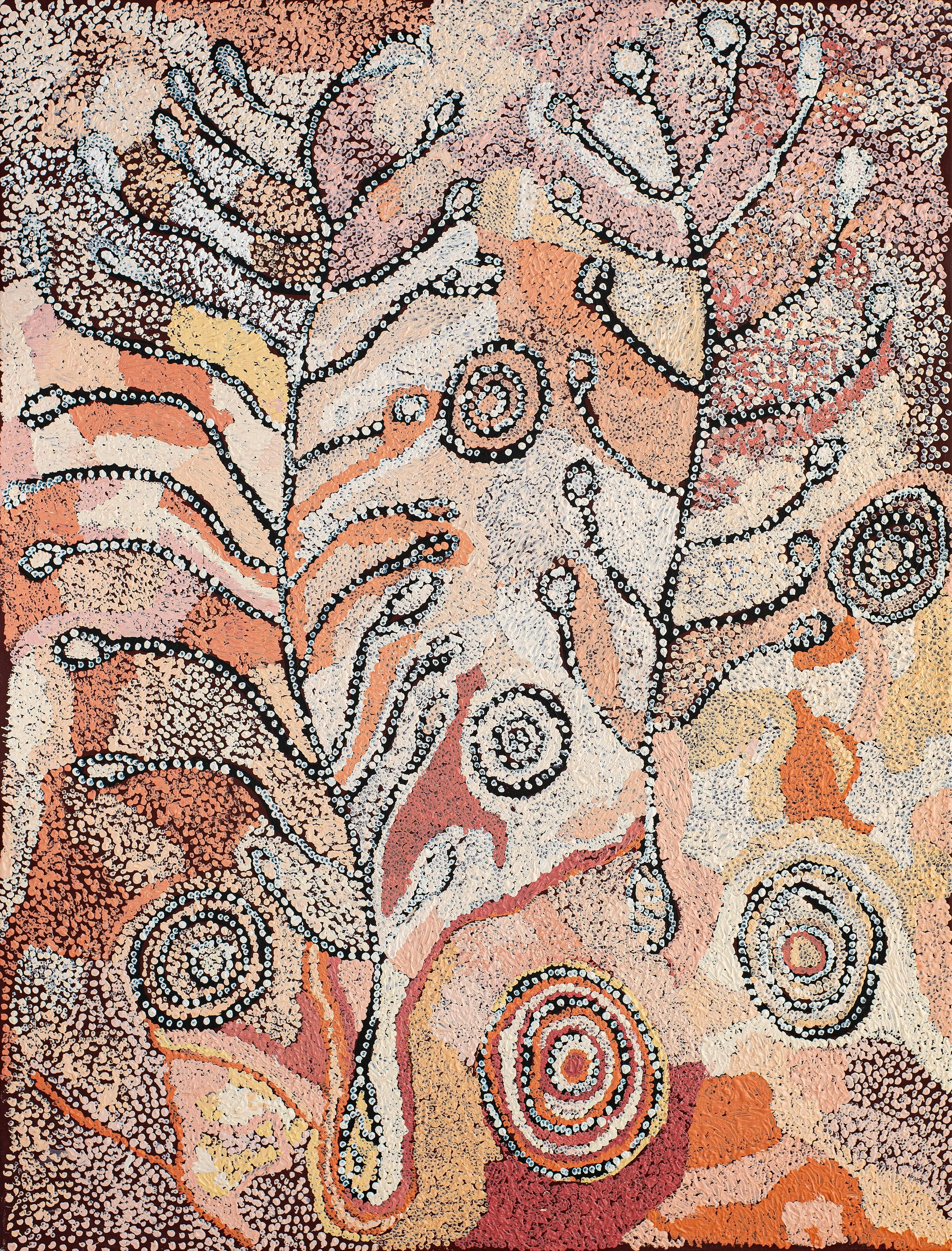Nellie Ngampa Coulthard - Tjuntala Ngurangka (Country with Acacia Wattle) - 122 x 91 cm - 210-25