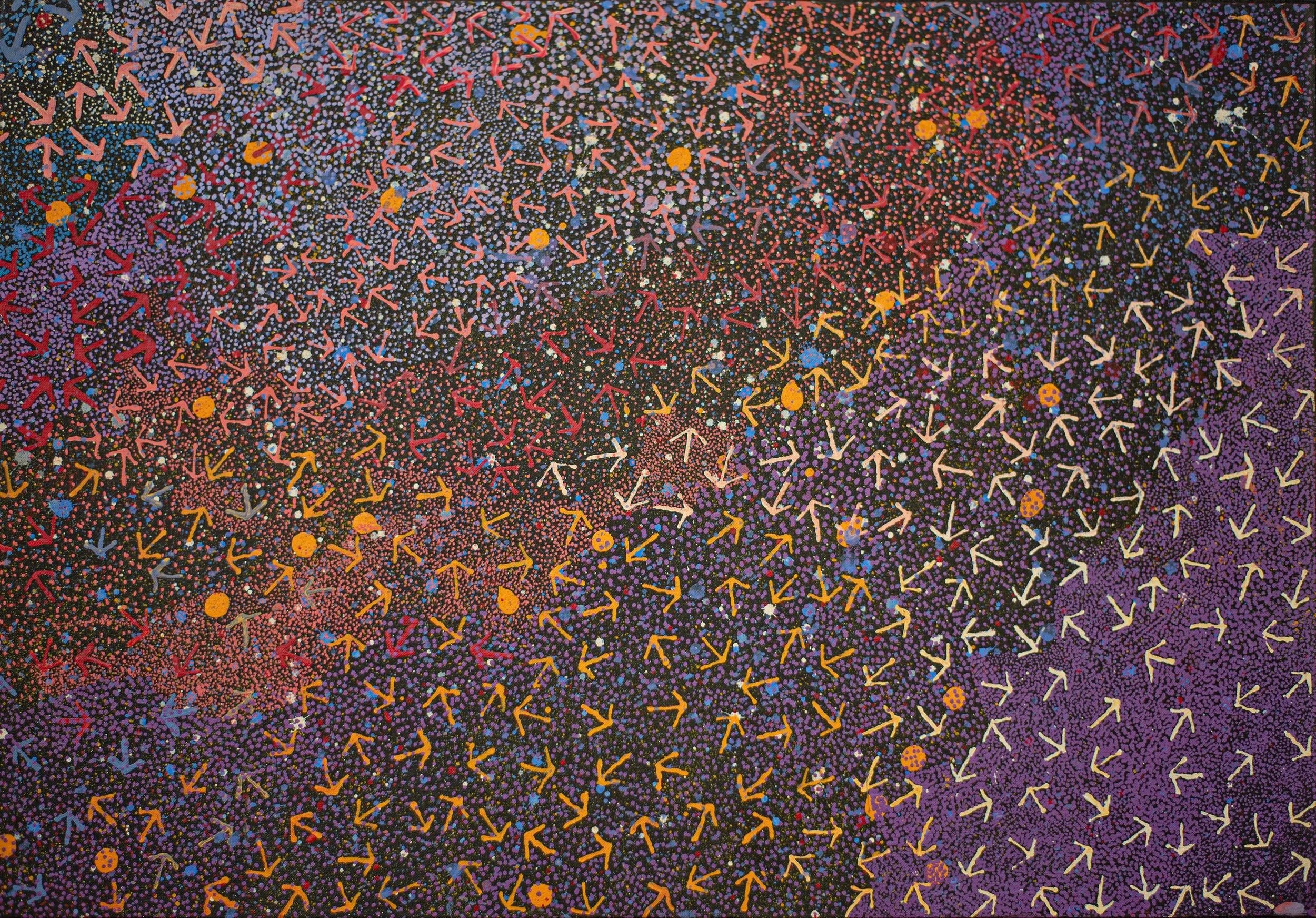 Lloyd Jampijinpa Brown - Yankirri Jukurrpa (Emu Dreaming) - Ngarlikirlangu - 55 x 40 cm - 169/26
