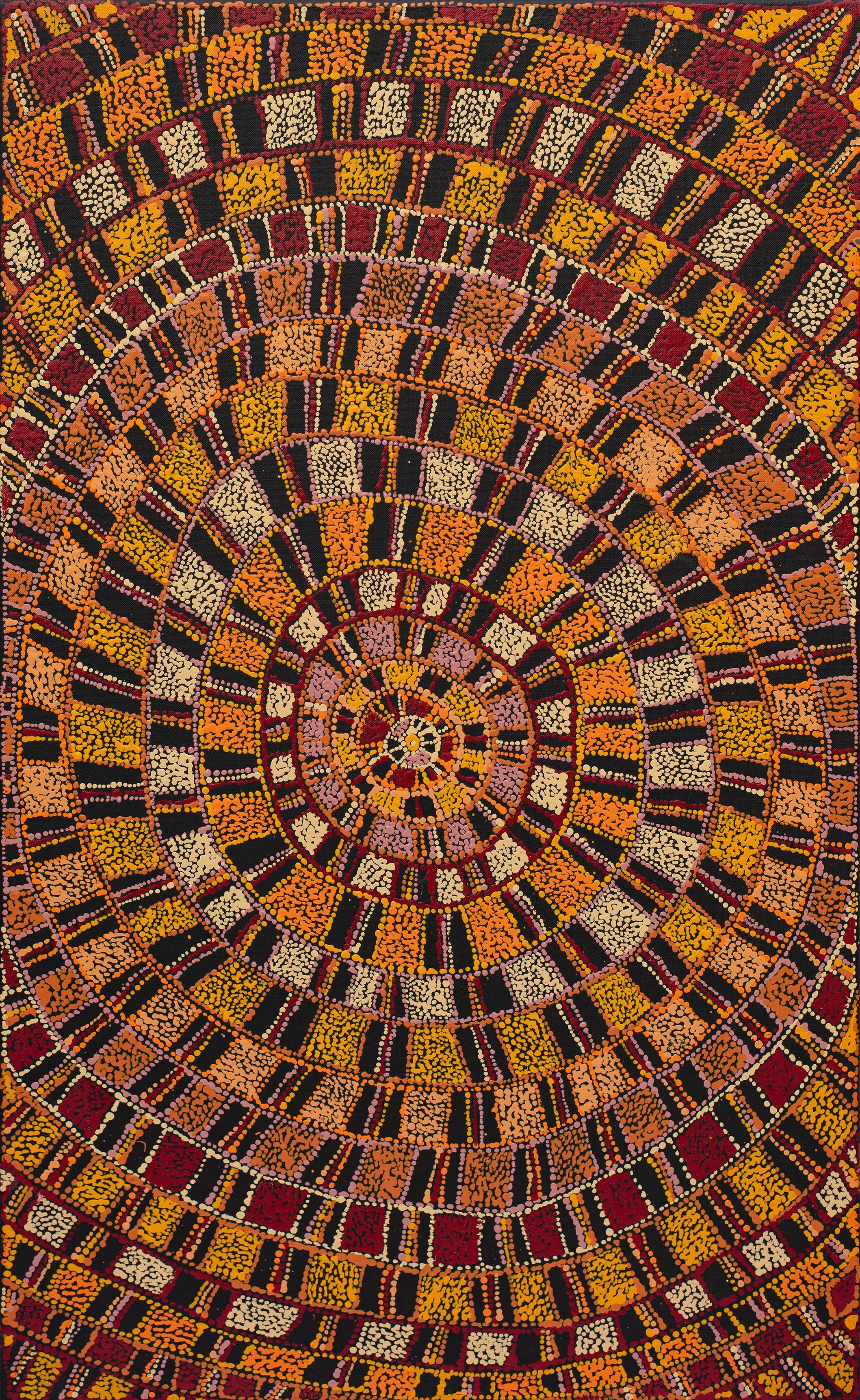 Sabrina Nangala Robertson - Ngapa Jukurrpa (Water Dreaming) - Pirlinyarnu - 76 x 46 cm - 3907/23