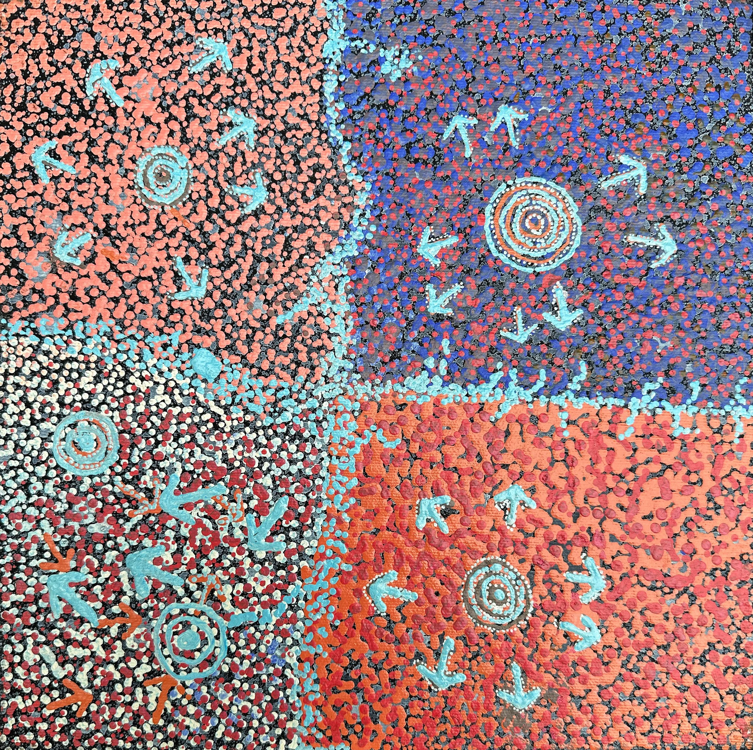 Lloyd Jampijinpa Brown - Yankirri Jukurrpa (Emu Dreaming) - Ngarlikirlangu - 30 x 30 cm - 1917/25