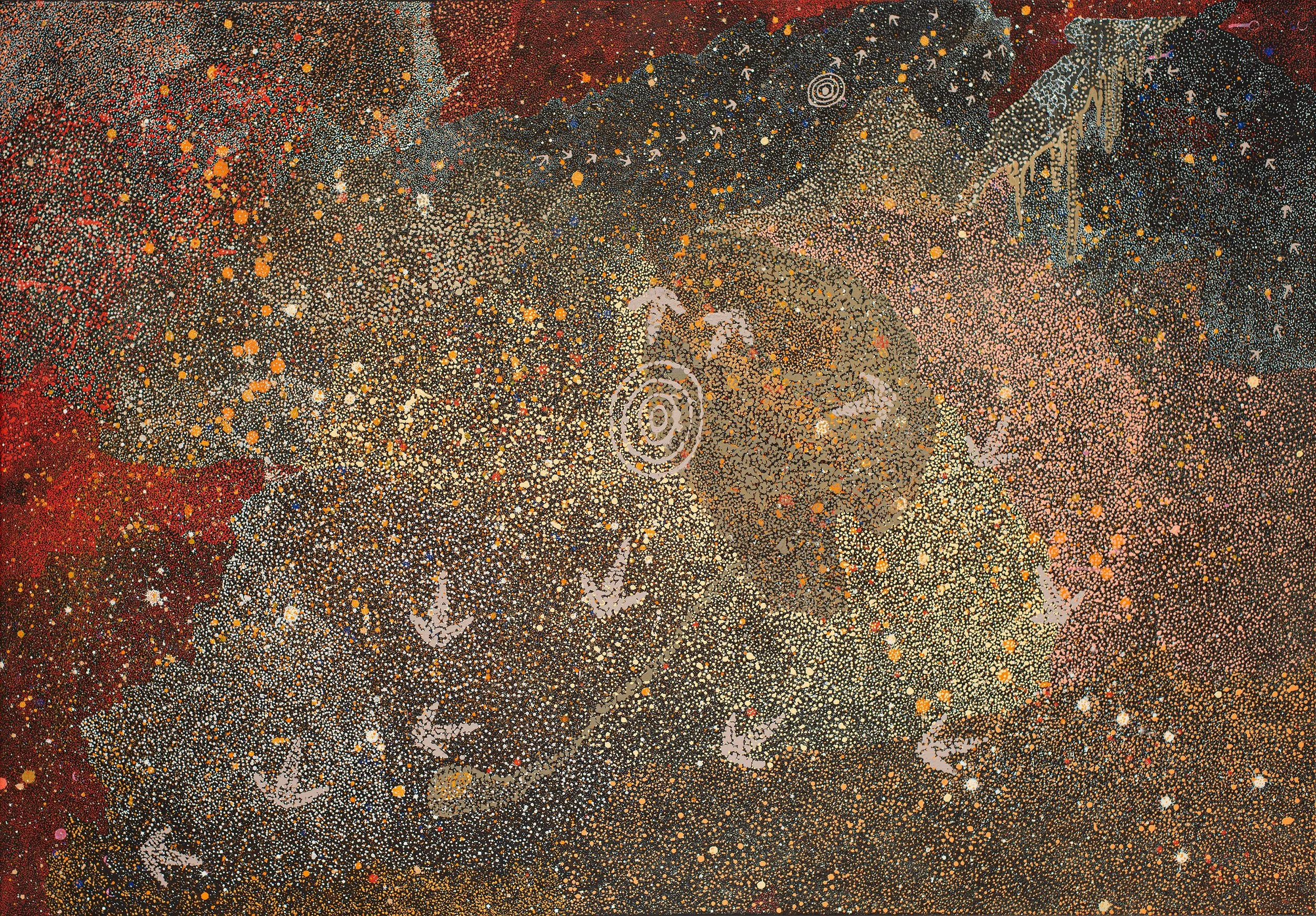 Lloyd Jampijinpa Brown - Yankirri Jukurrpa (Emu Dreaming) - Ngarlikirlangu - 152 x 107 cm - 706/23