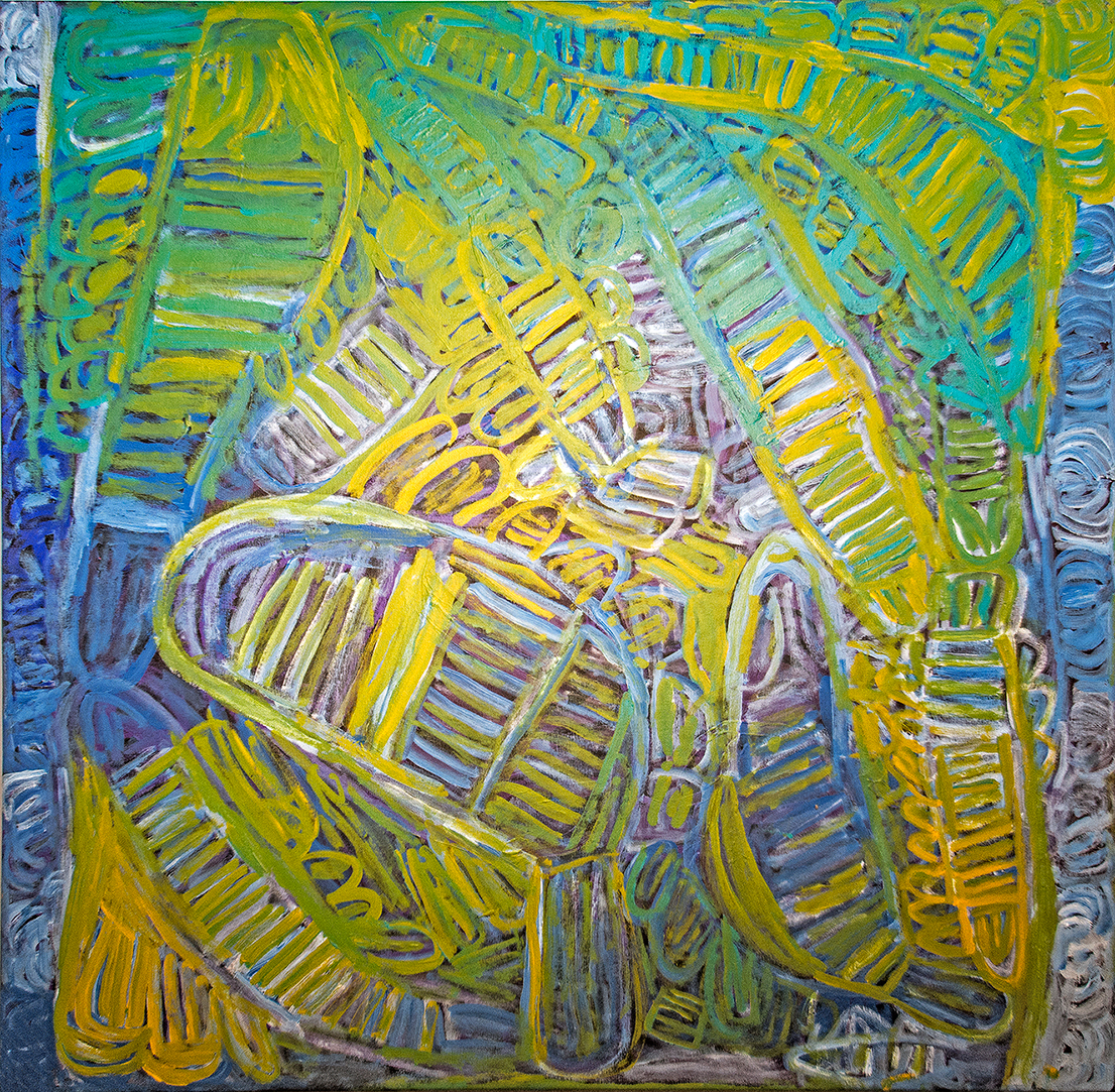 Barramundi swimming - Sonia Kurarra - 120x120 cm (sold)