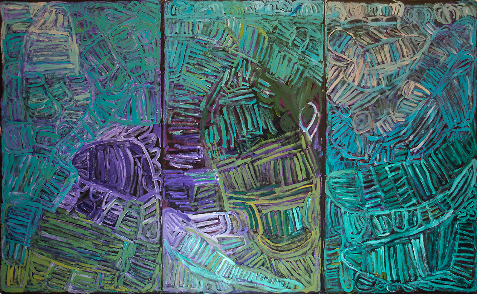 Sonia Kurarra - MARTUWARRA - Triptyque - 180x120 cm (sold)