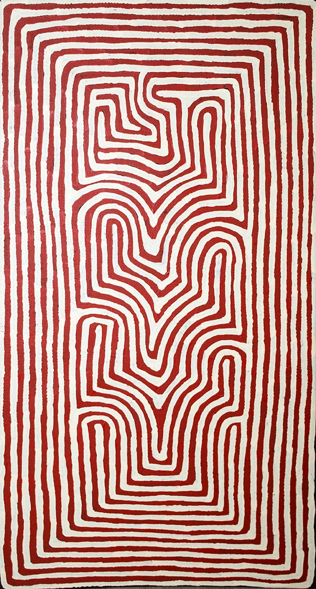 Ronnie Tjampitjinpa - site of Walungurru (ancestral stories) - 91 x 46 cm (sold)