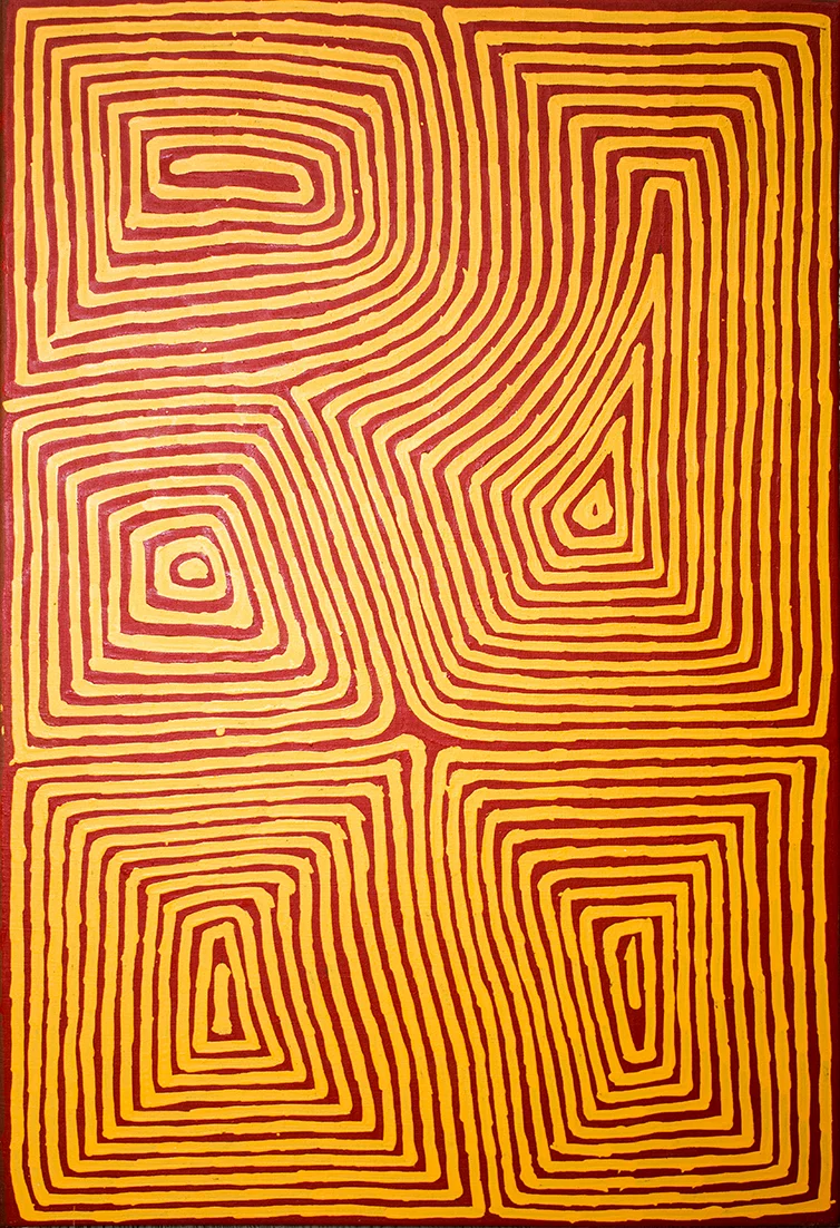 George Tjungurrayi - Claypan site of Kirrimalunya (Tingari song cycle) - sold