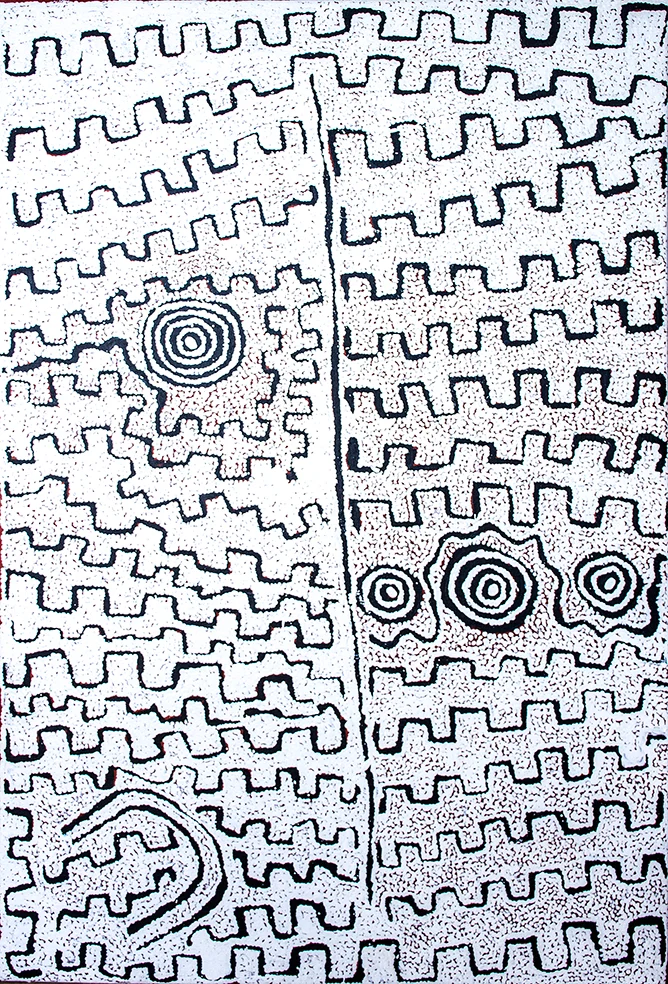 Morris Gibson Tjapaltjarri - Water site of Wyntarri - Tingari stories (sold)