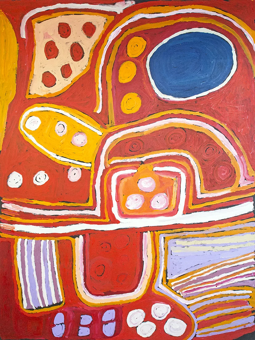 Nellie Stewart - Minyma Kutjara Tjukurpa - Creation story of the two sisters - 200 x 147 cm