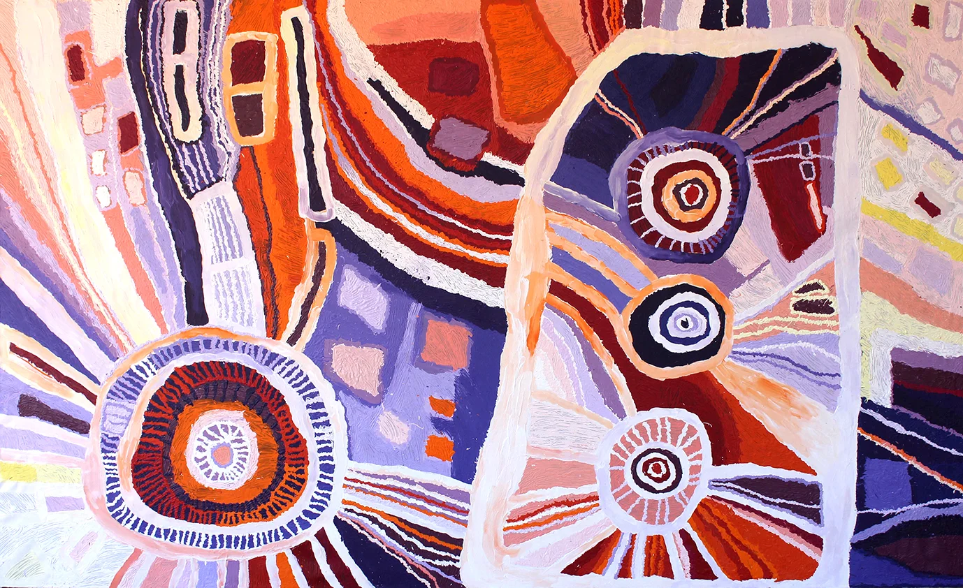 Béryl Jimmy - Nyangatja Watarru 2016 Dreaming stories - 300 x 200 cm (sold)