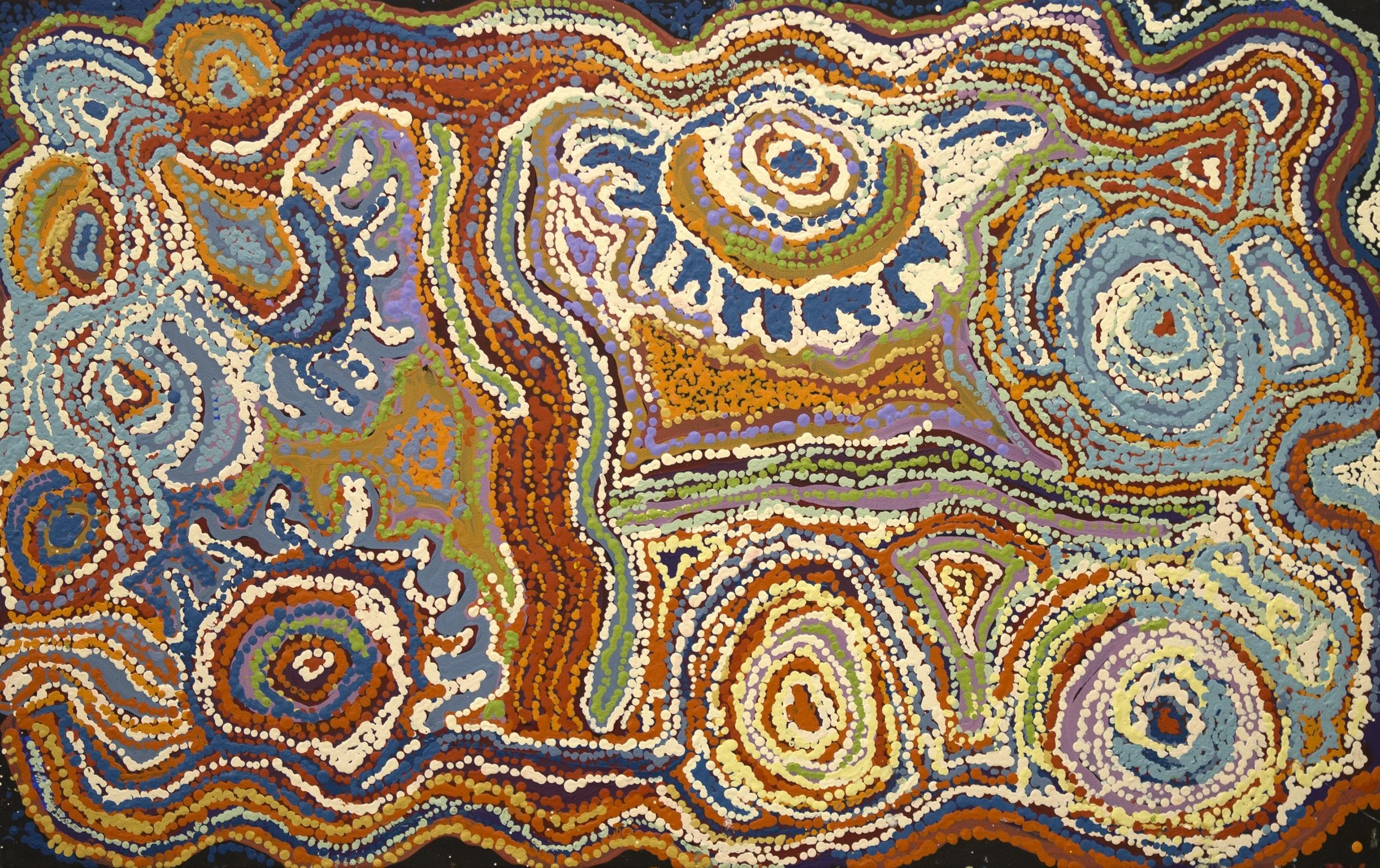 Tjariya (Nungalka) Stanley - Minyma Kutjara Wingellina - 76 x 48 cm (sold)
