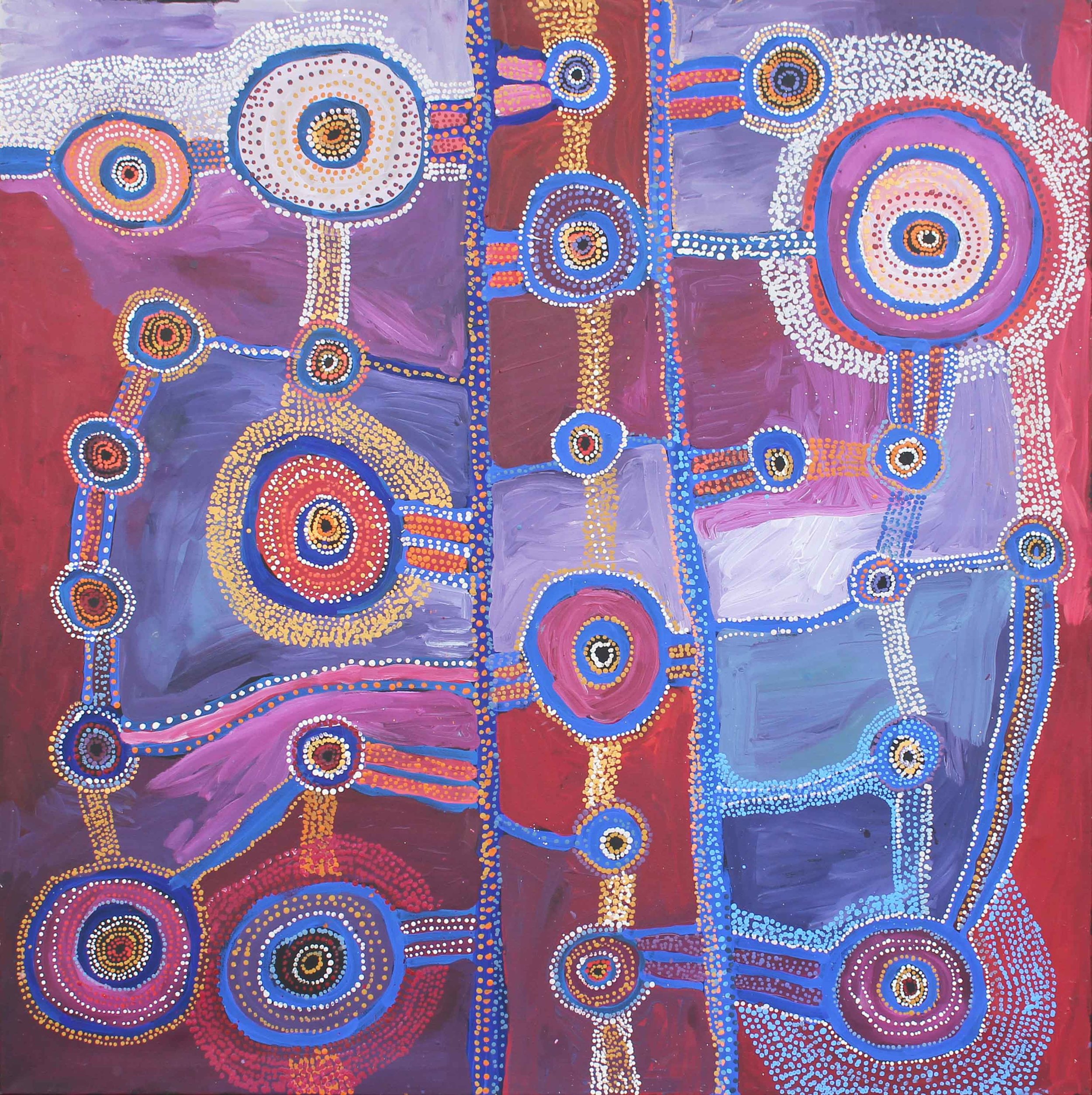 Tuppy Ngintja Goodwin  - Antara Dreaming Time - 150x150cm (sold)