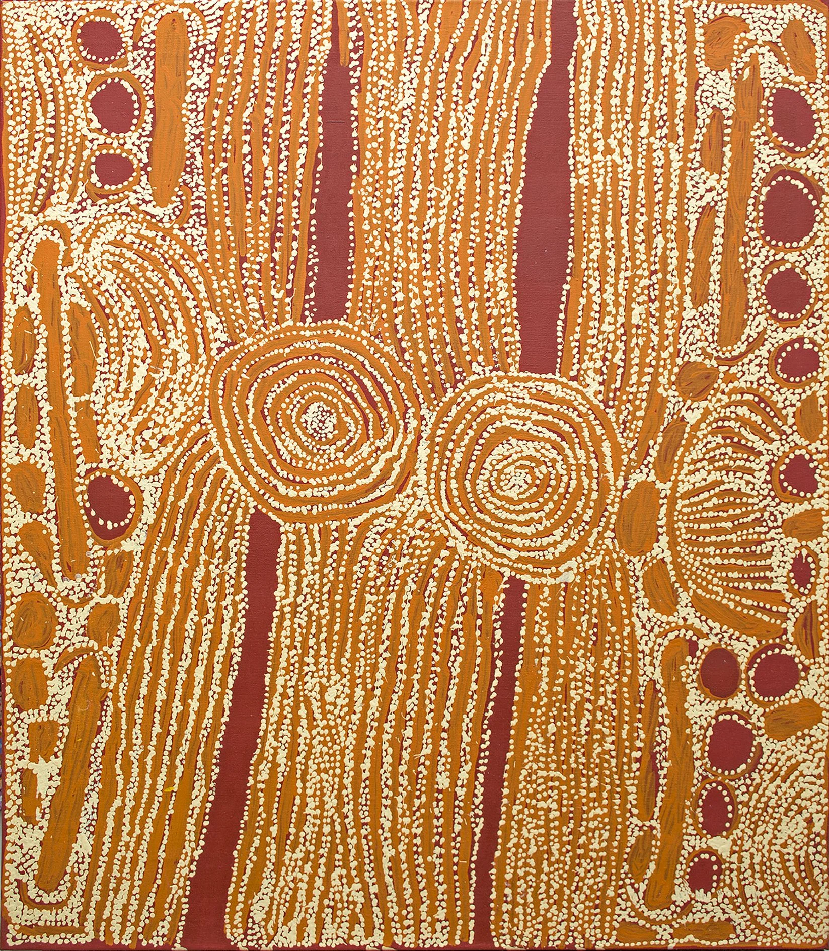 Ningura Napurrula - Rockhole site of Wirrulnga (ancestral stories & women ceremonies) - 122 x 107 cm