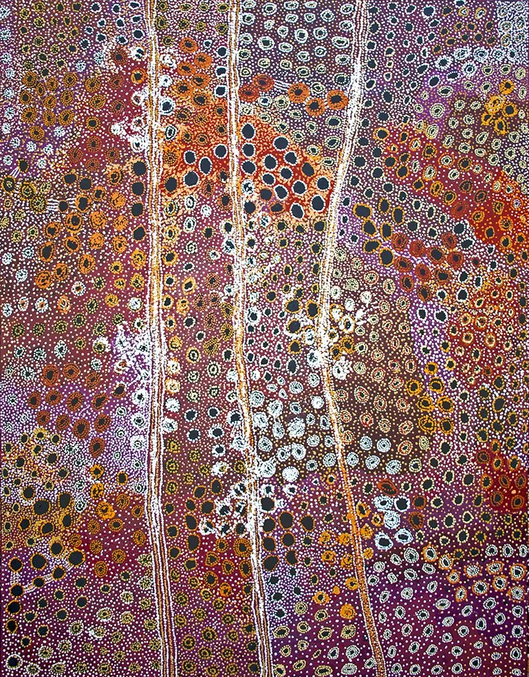 Mona Mitakiki, Tjimpayi Presley and Naomi Kantjuriny - Seven Sisters - 198x152 cm (sold)