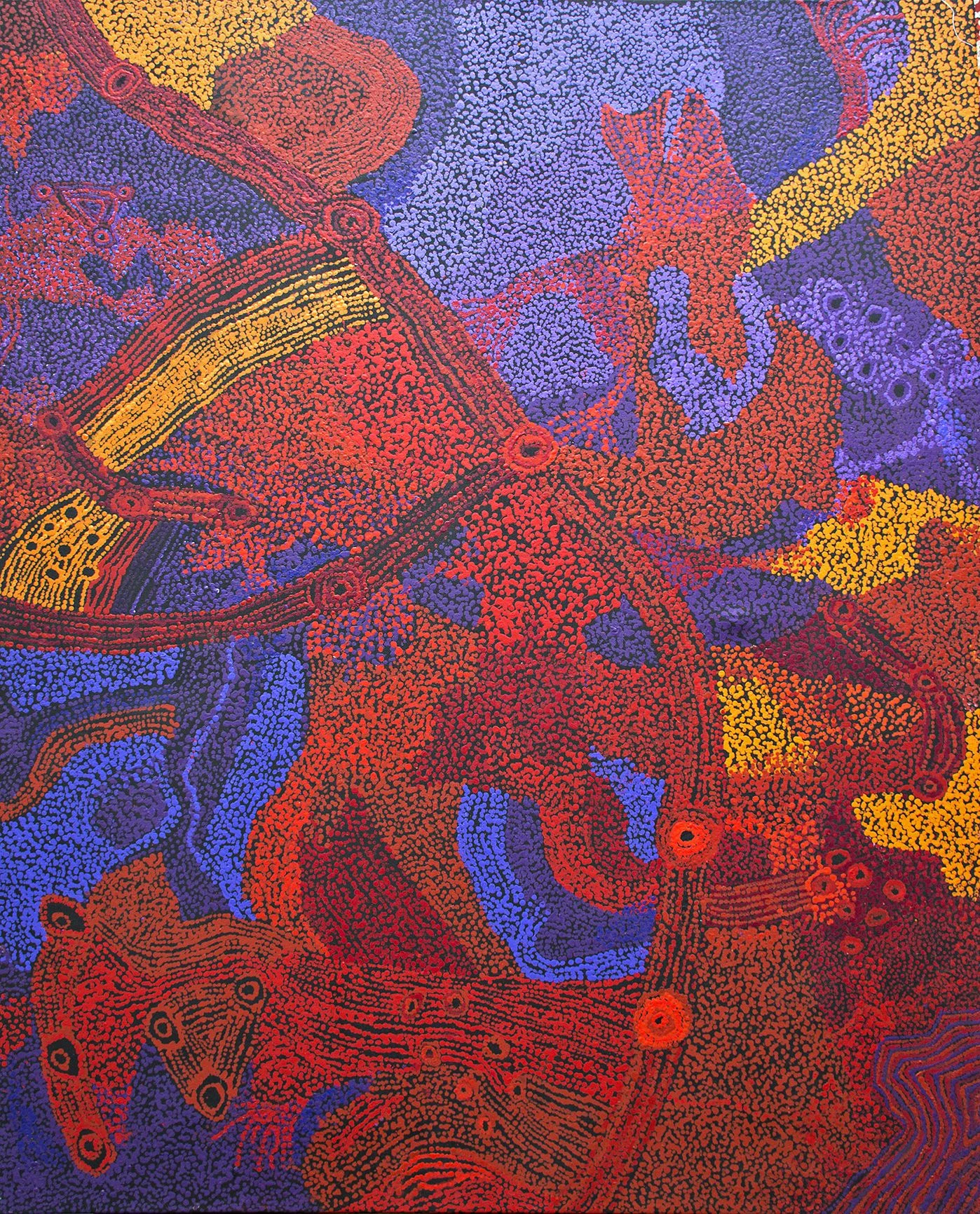 Sylvia Kanytjupai Ken - Seven Sister Dreaming Time stories - 152 x 122 cm (sold)