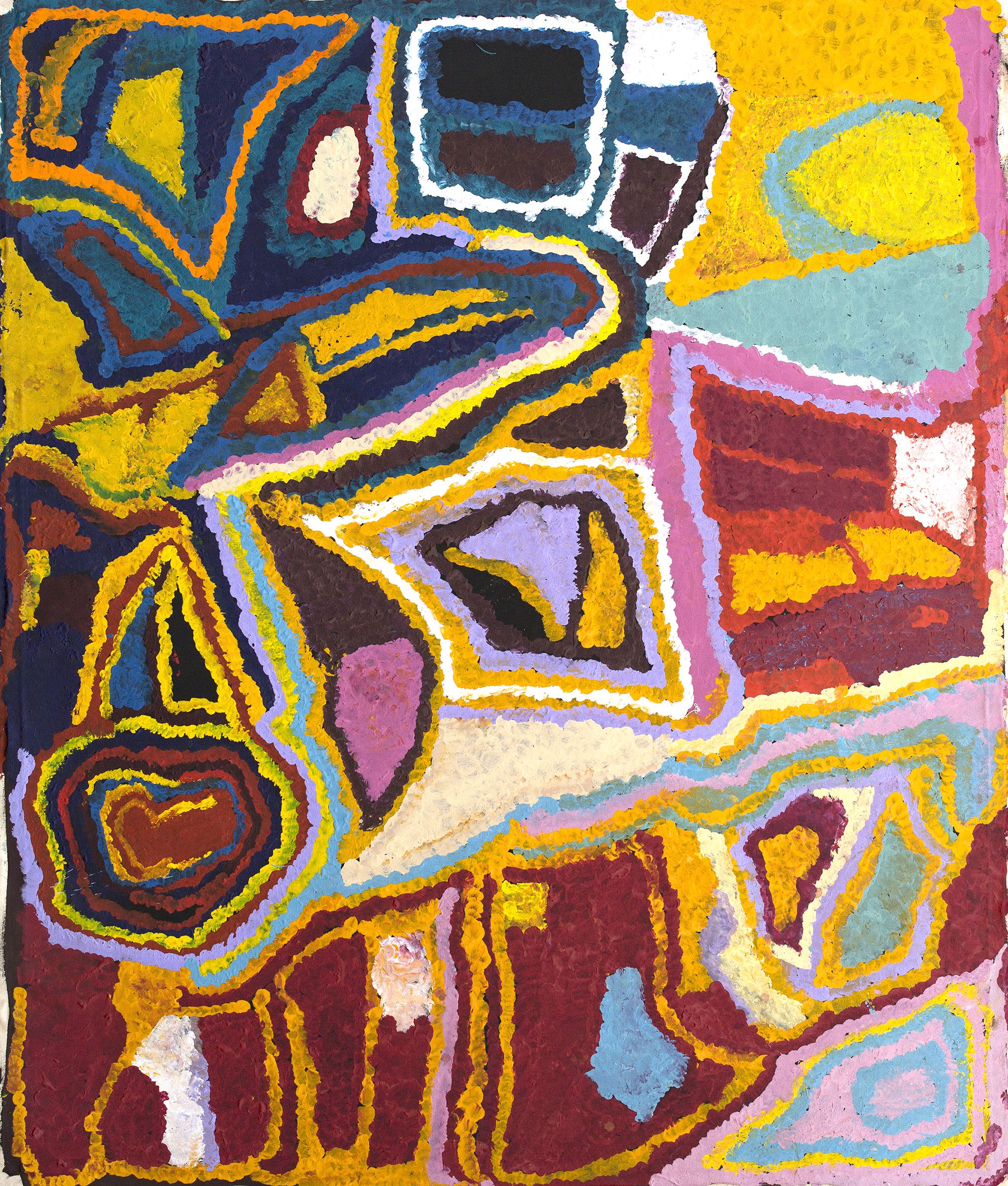 Peinture-aborigene-Mabel Wakarta - Ngurra Warrarn - 152 x 121 cm - 16-332