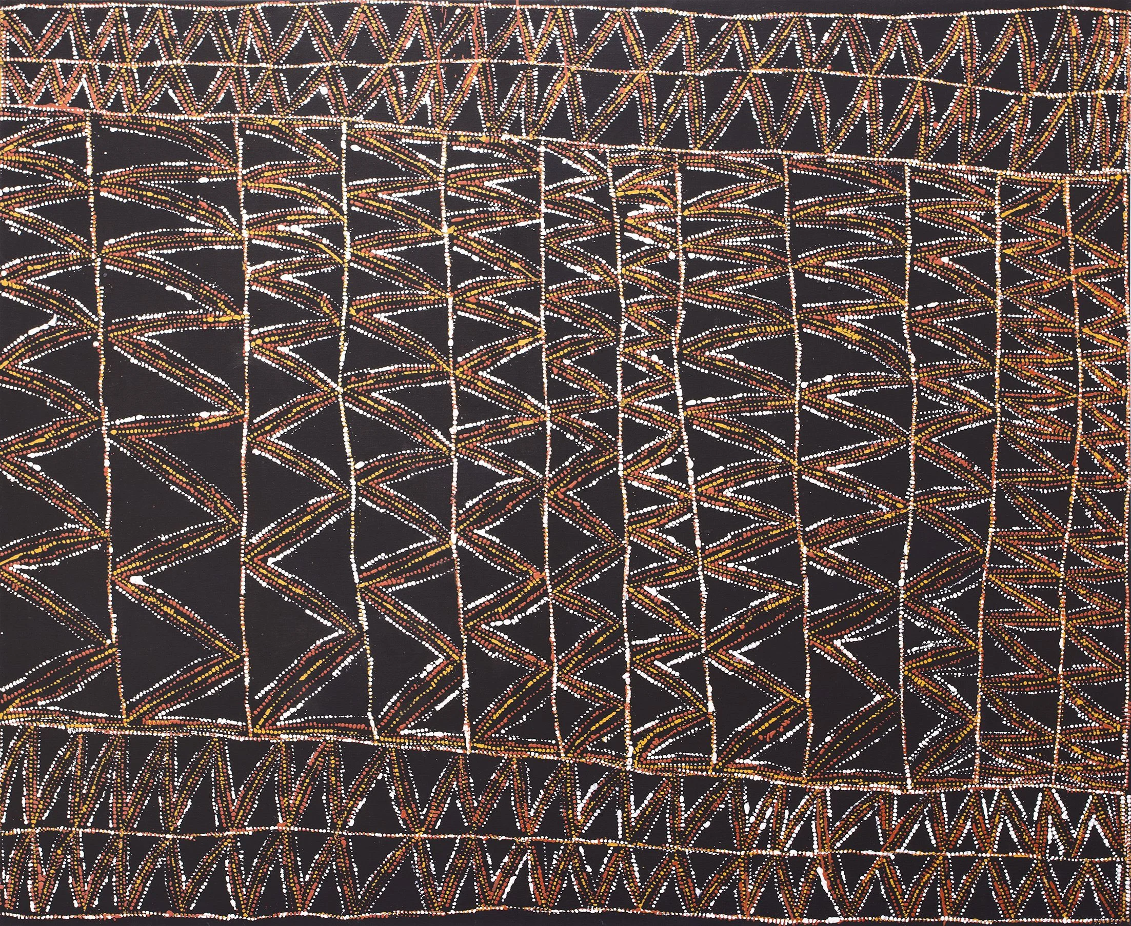 Cornelia Tipuamantumirri - Jilamara dances - 180 x 150 cm - 14-317