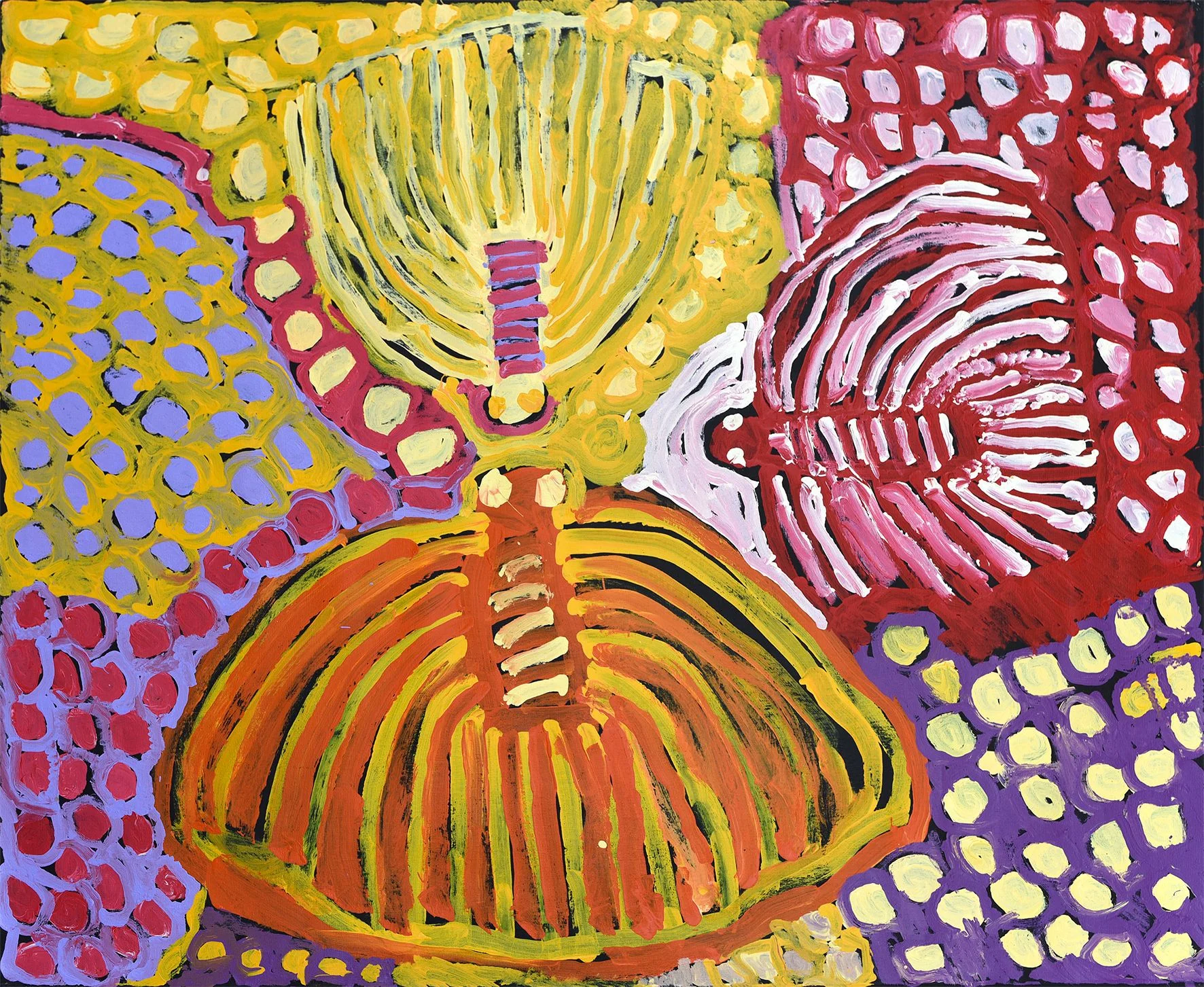 Harry Tjutjuna - Spider man dreaming - 147 x 121 cm - 17-247a