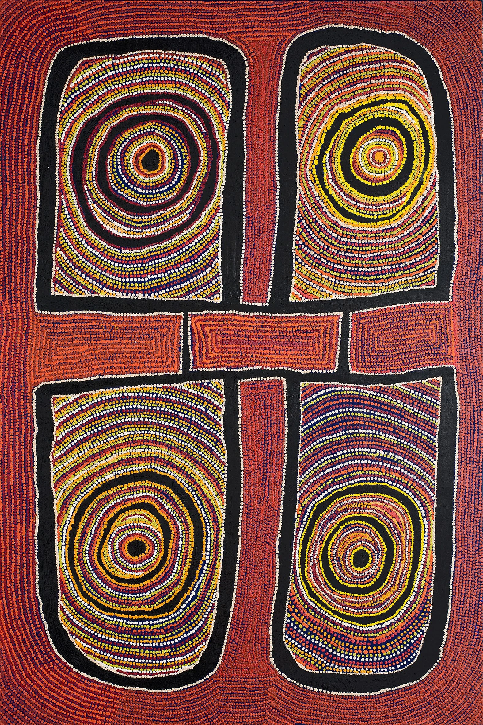 Jimmy et Angie Tchooga - Warlu Tjukurrpa - 180 x 120 cm - 116-19 (sold)